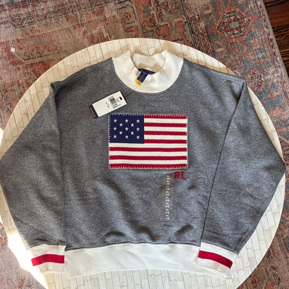 Ralph Lauren Flag Fleece Mockneck Sweatshirt